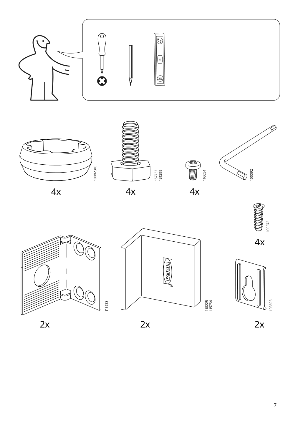 Assembly instructions for IKEA Kallax base on legs white | Page 7 - IKEA KALLAX shelving unit with underframe 594.426.28