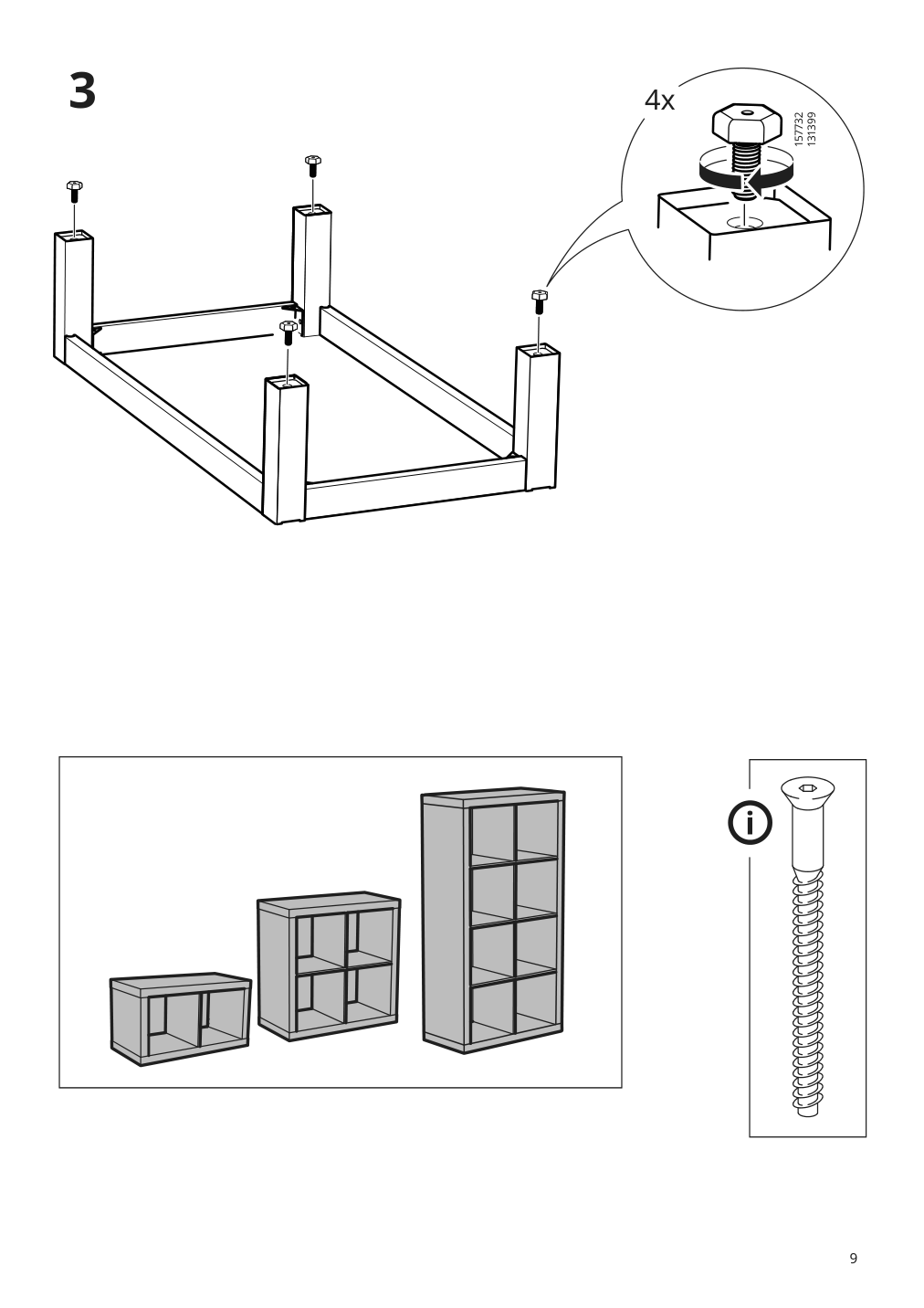 Assembly instructions for IKEA Kallax base on legs white | Page 9 - IKEA KALLAX shelving unit with underframe 594.426.28