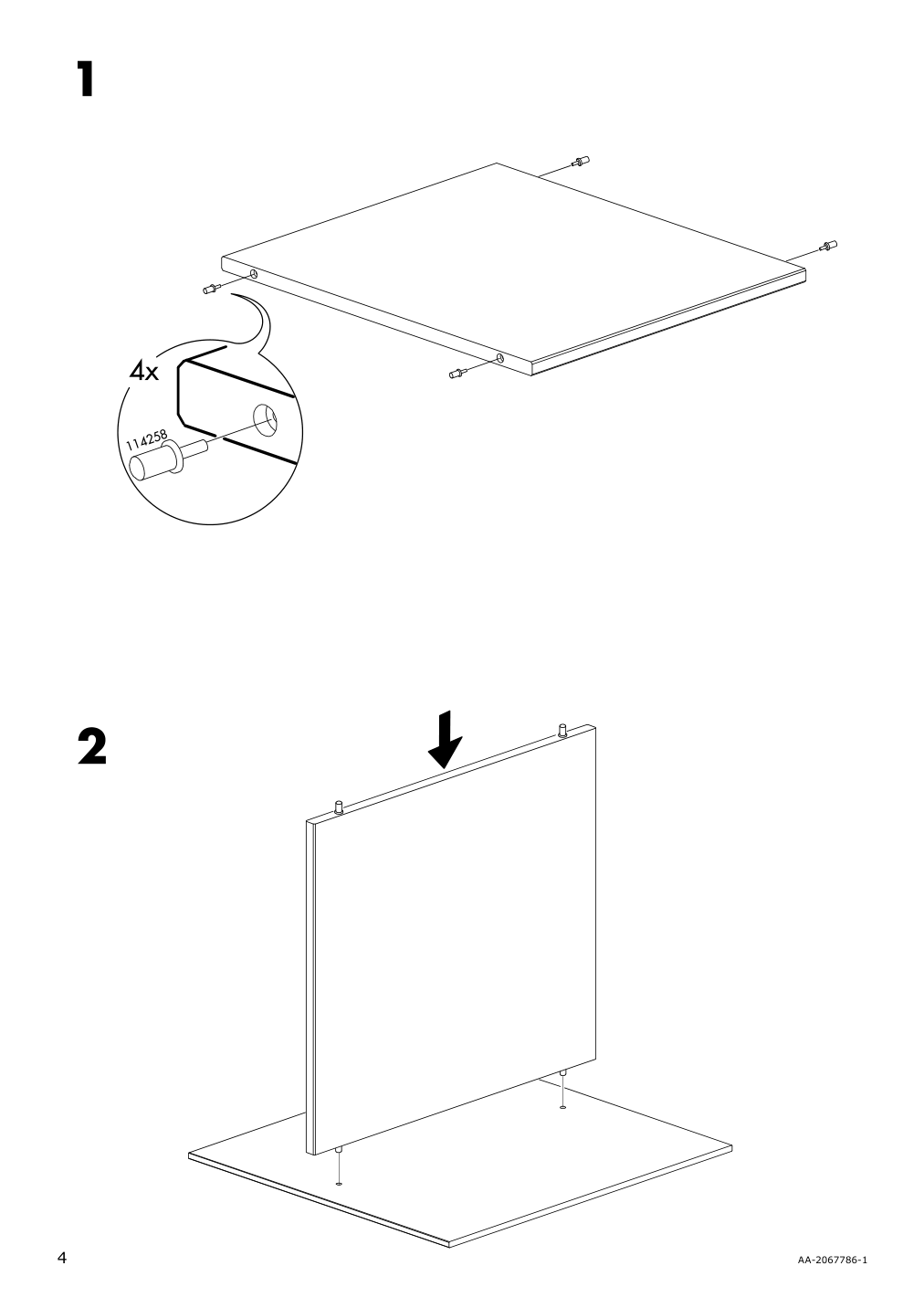 Assembly instructions for IKEA Kallax insert with 1 shelf white | Page 4 - IKEA KALLAX / LACK storage combination with shelf 393.987.30