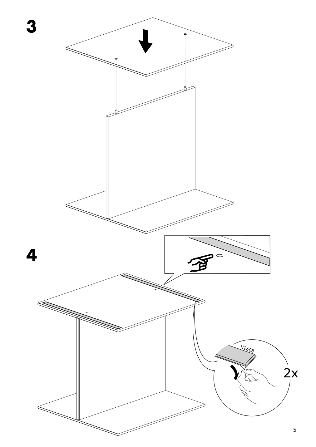 Assembly instructions for IKEA Kallax insert with 1 shelf white | Page 5 - IKEA KALLAX / LACK storage combination with shelf 493.986.78