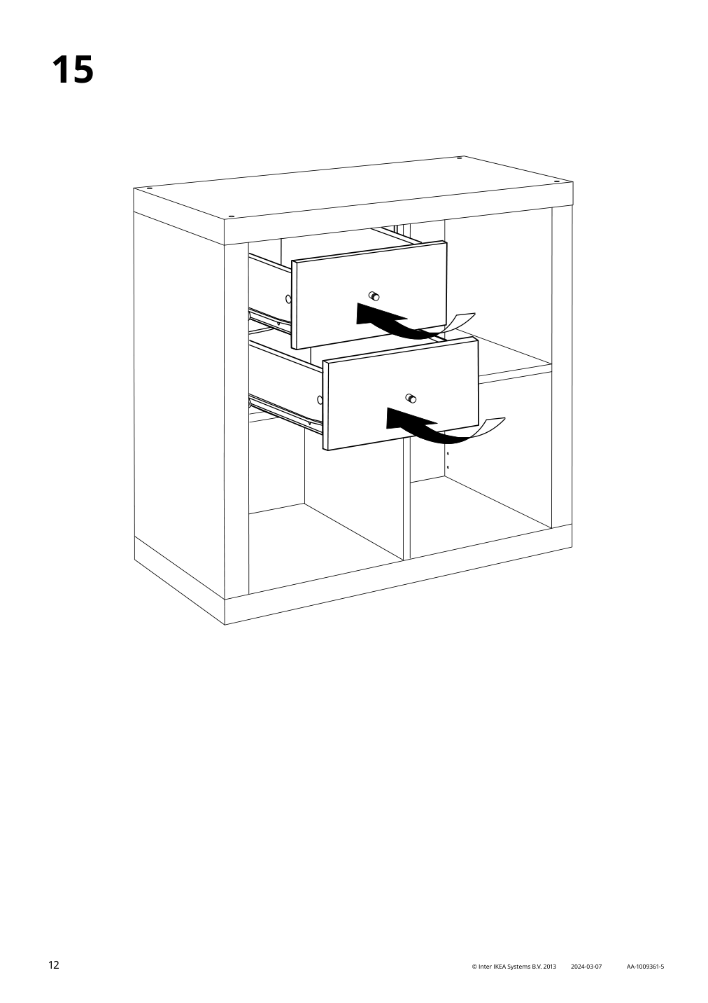 Assembly instructions for IKEA Kallax insert with 2 drawers white | Page 12 - IKEA KALLAX / LACK TV storage combination 095.521.72