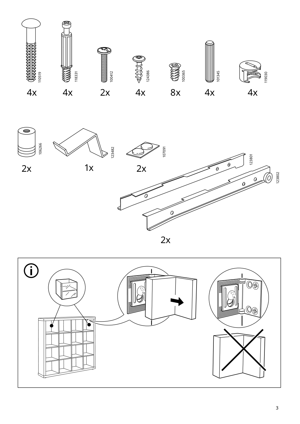 Assembly instructions for IKEA Kallax insert with 2 drawers high gloss white | Page 3 - IKEA KALLAX shelf unit with 4 inserts 892.783.01