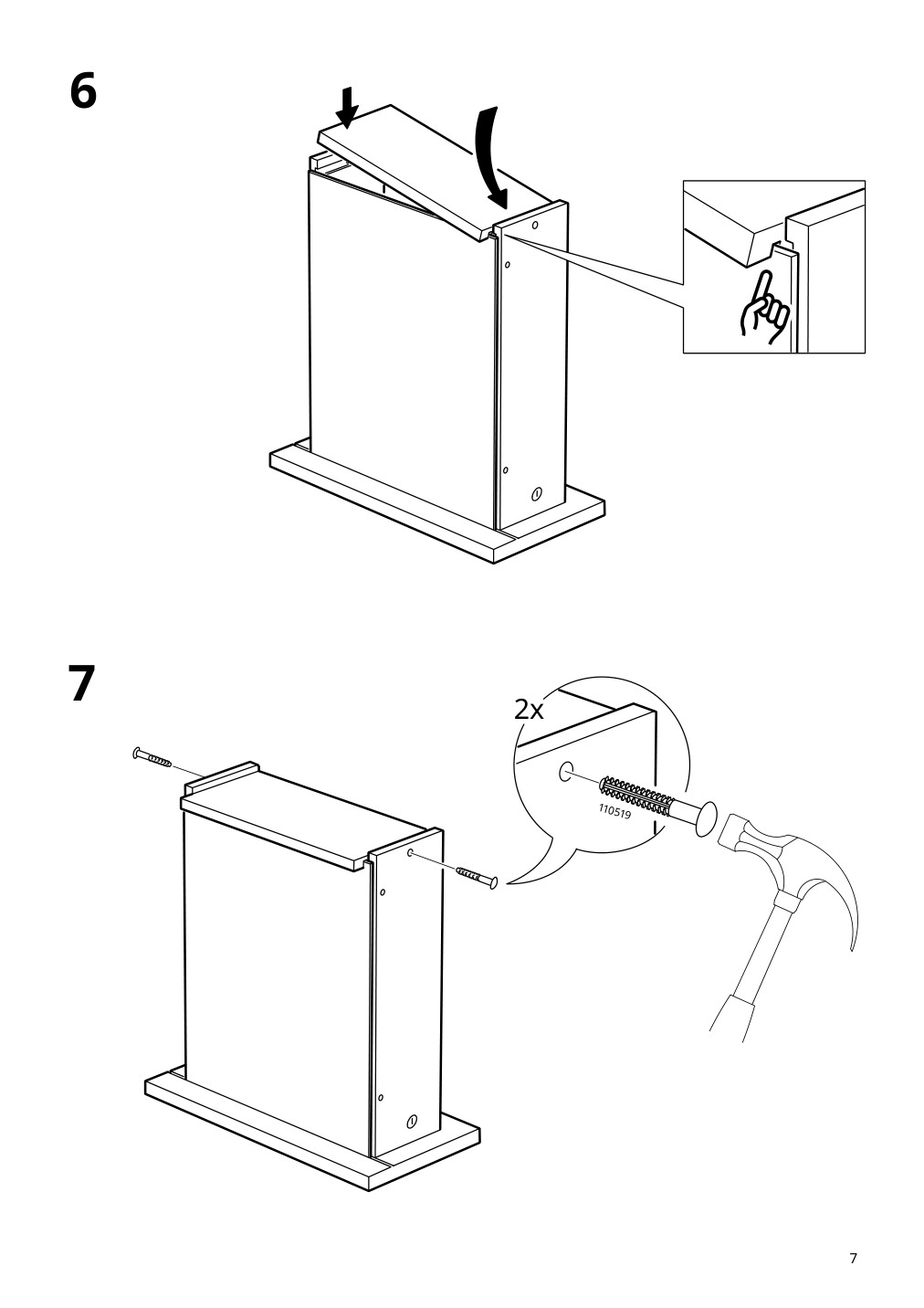 Assembly instructions for IKEA Kallax insert with 2 drawers white stained oak effect | Page 7 - IKEA KALLAX / LACK storage combination with shelf 393.987.30