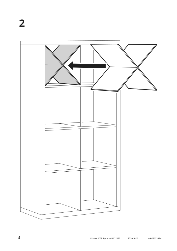 Assembly instructions for IKEA Kallax insert with compartments white | Page 4 - IKEA KALLAX shelf unit with 4 inserts 594.259.16