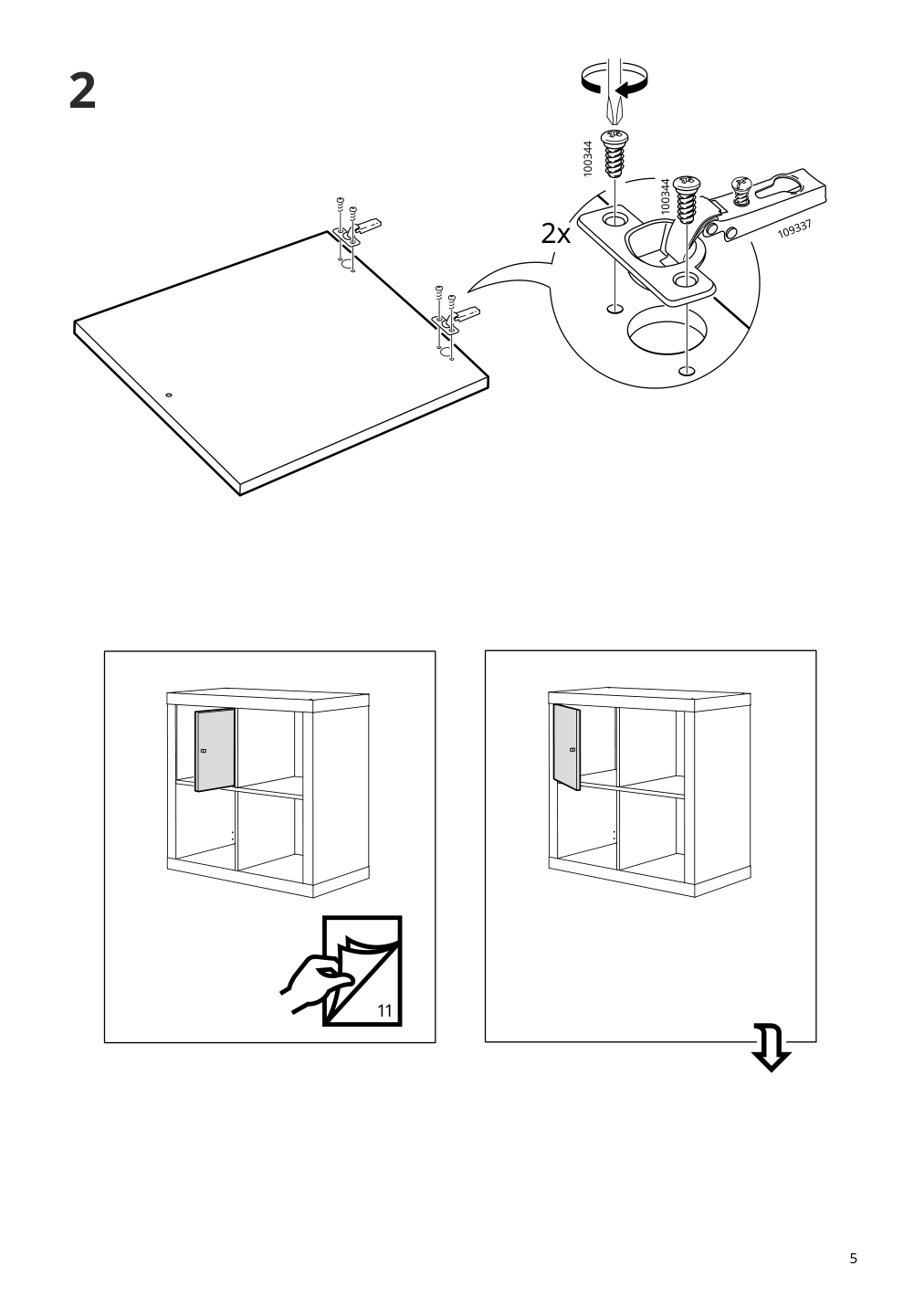 Assembly instructions for IKEA Kallax insert with door black brown | Page 5 - IKEA KALLAX insert with door 602.781.70