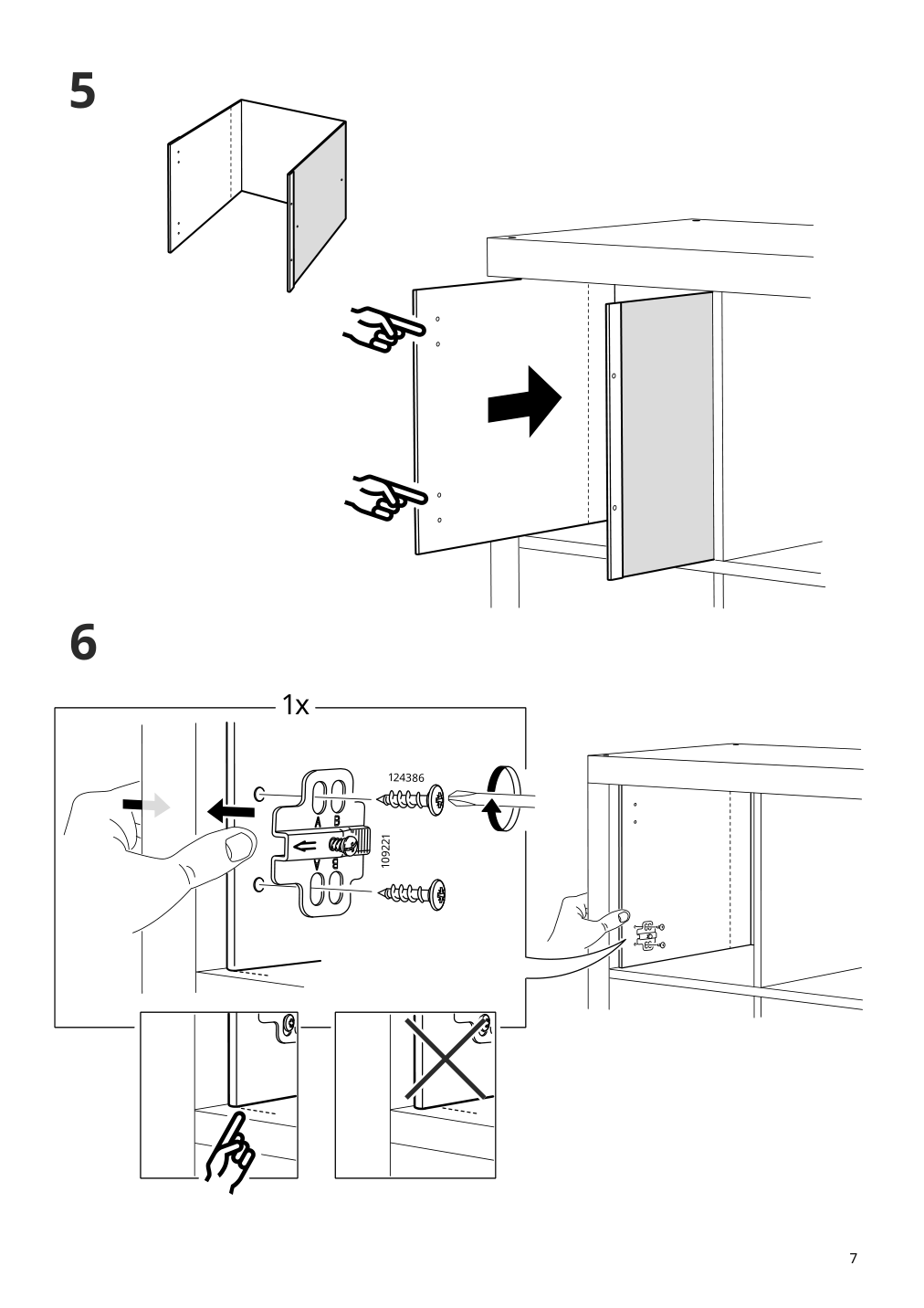 Assembly instructions for IKEA Kallax insert with door black brown | Page 7 - IKEA KALLAX insert with door 602.781.70