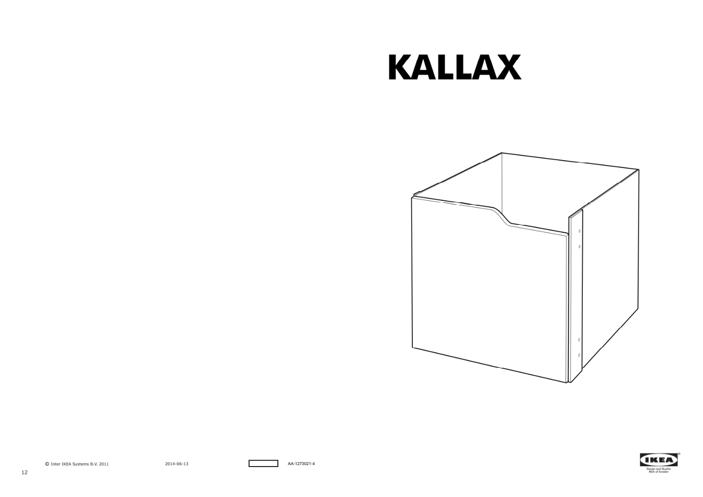 Assembly instructions for IKEA Kallax insert with door wave shaped blue | Page 1 - IKEA KALLAX insert with door 505.621.49