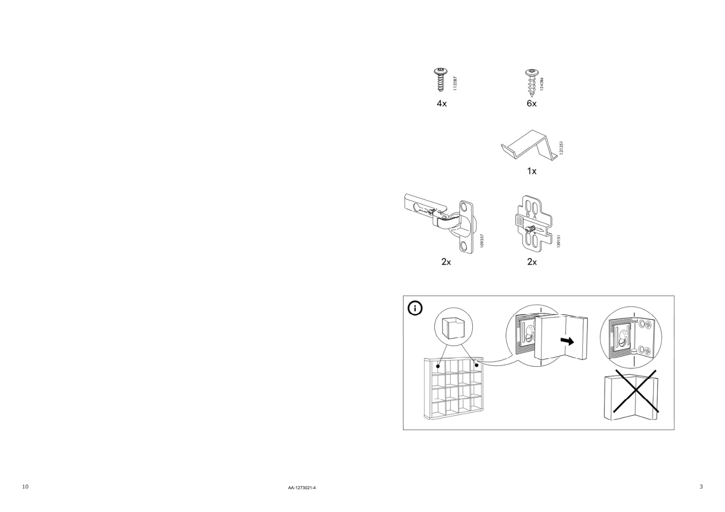 Assembly instructions for IKEA Kallax insert with door wave shaped blue | Page 3 - IKEA KALLAX insert with door 505.621.49