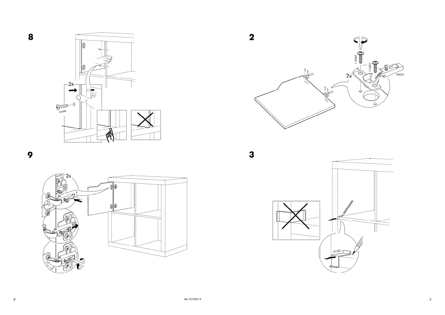 Assembly instructions for IKEA Kallax insert with door wave shaped blue | Page 5 - IKEA KALLAX insert with door 505.621.49