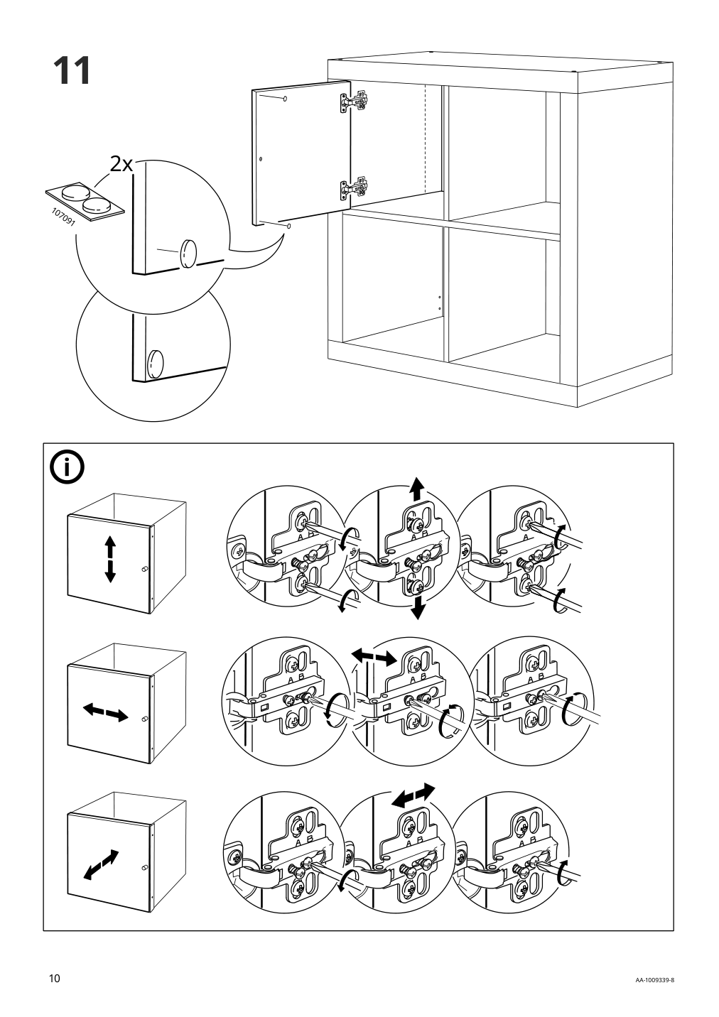 Assembly instructions for IKEA Kallax insert with door white stained oak effect | Page 10 - IKEA KALLAX shelf unit with 10 inserts 091.976.05