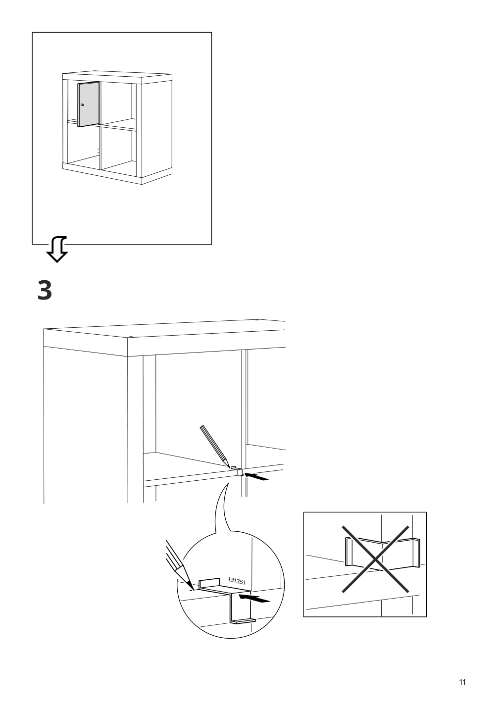 Assembly instructions for IKEA Kallax insert with door white | Page 11 - IKEA KALLAX / LACK TV storage combination 095.521.72