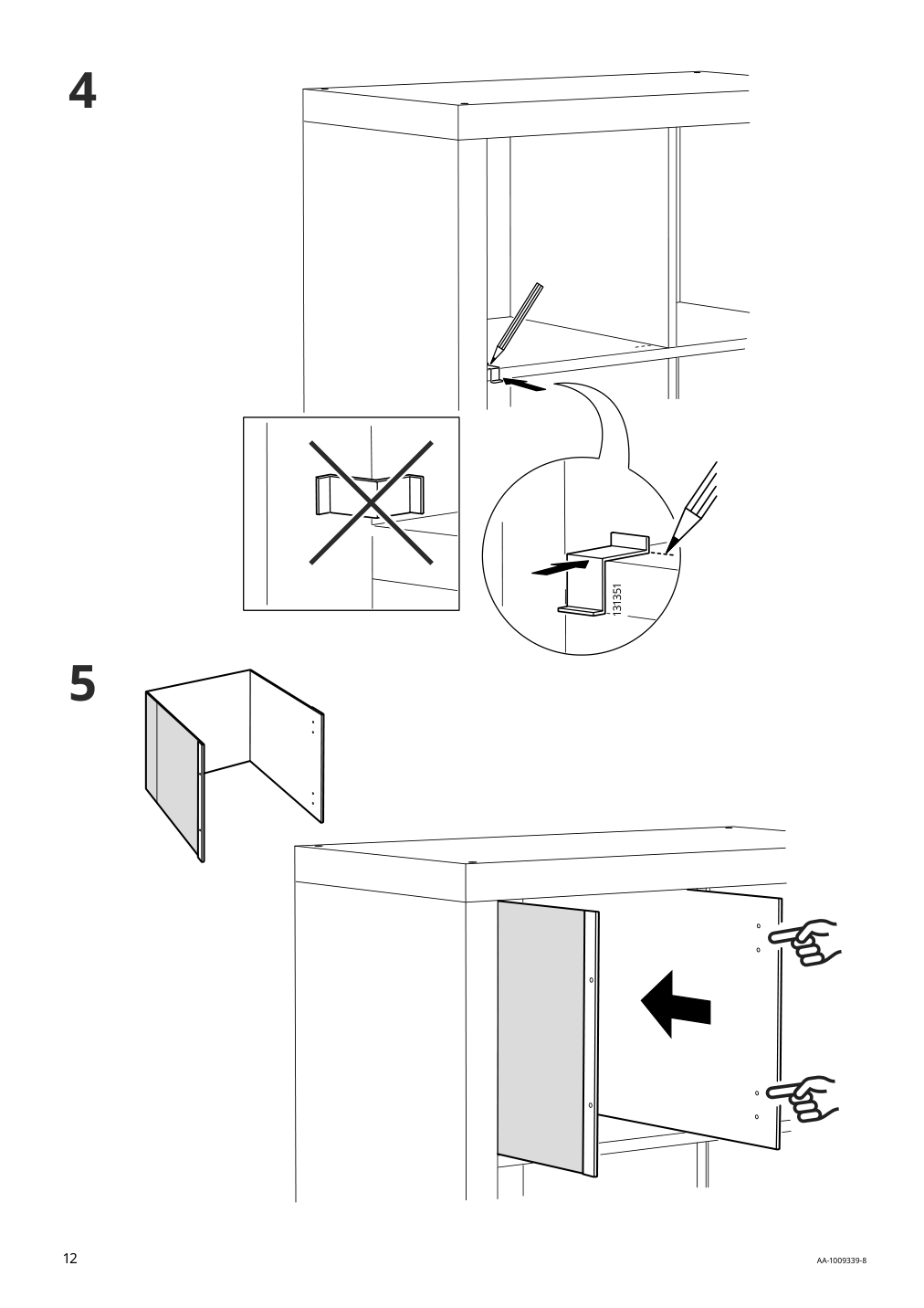 Assembly instructions for IKEA Kallax insert with door white stained oak effect | Page 12 - IKEA KALLAX shelf unit with 10 inserts 091.976.05