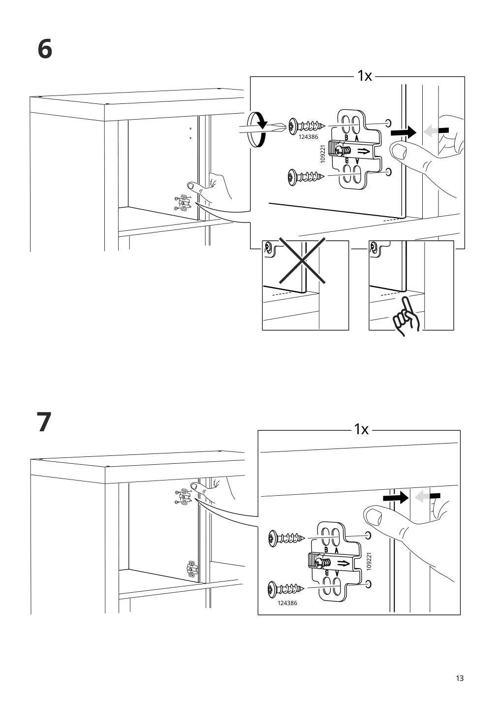 Assembly instructions for IKEA Kallax insert with door white stained oak effect | Page 13 - IKEA KALLAX / LACK storage combination with shelf 393.987.30