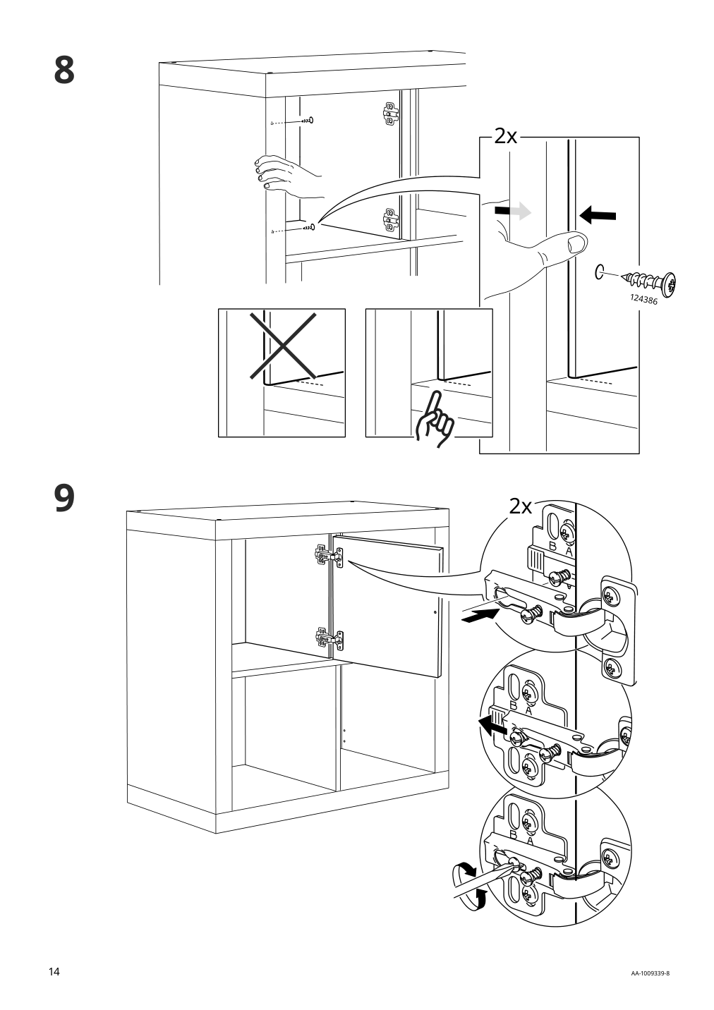 Assembly instructions for IKEA Kallax insert with door black brown | Page 14 - IKEA KALLAX shelf unit with 4 inserts 292.783.04