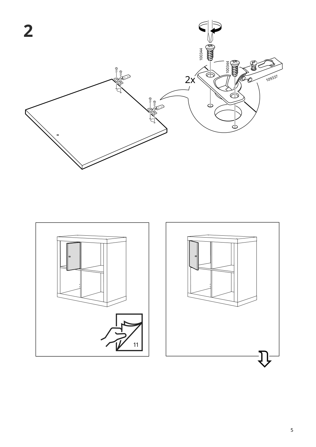 Assembly instructions for IKEA Kallax insert with door high gloss white | Page 5 - IKEA KALLAX shelf unit with 4 inserts 892.783.01