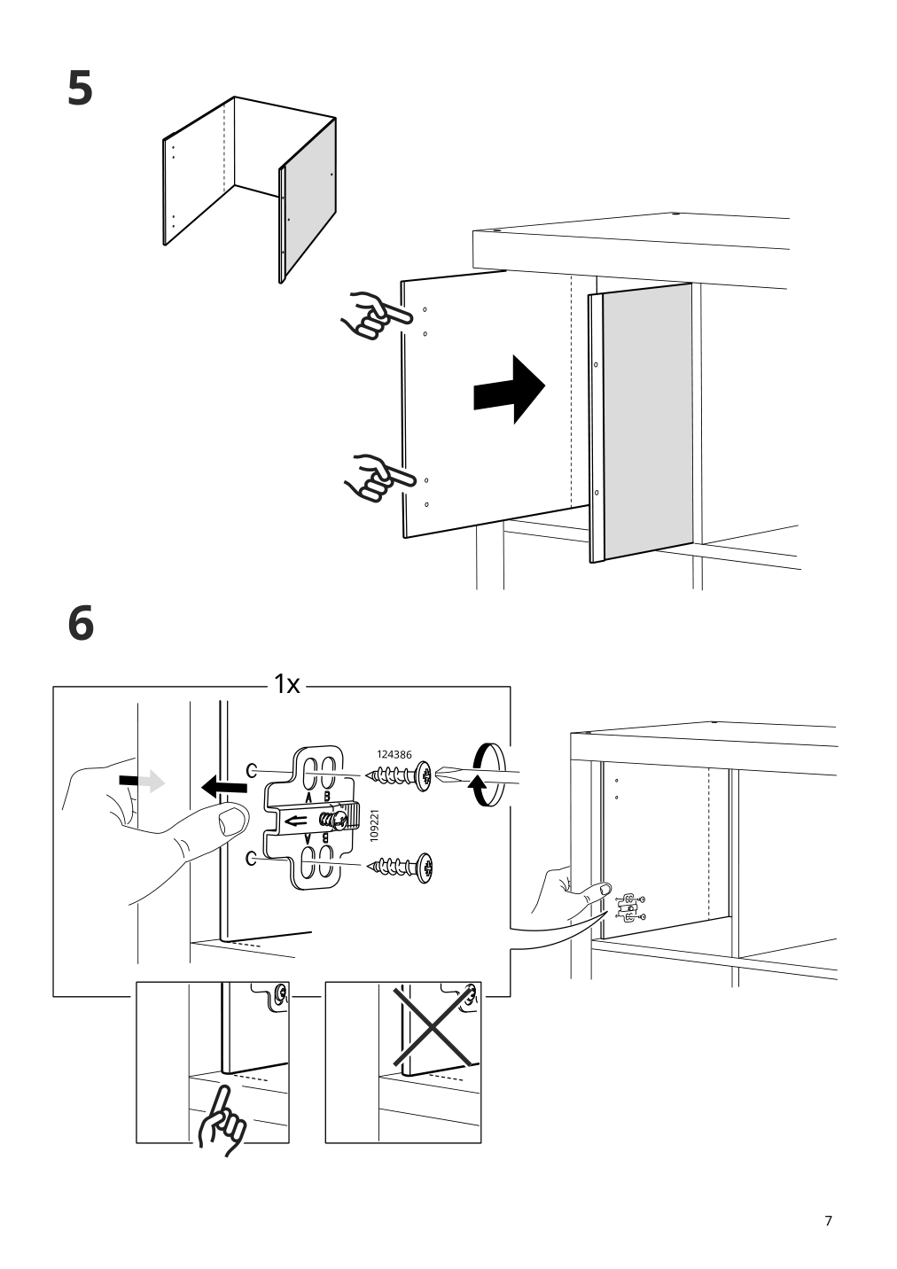 Assembly instructions for IKEA Kallax insert with door white stained oak effect | Page 7 - IKEA KALLAX / LACK storage combination with shelf 393.987.30