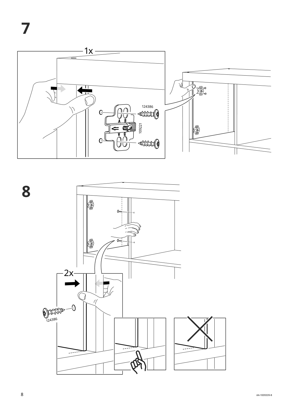 Assembly instructions for IKEA Kallax insert with door white stained oak effect | Page 8 - IKEA KALLAX / LACK TV storage combination 295.521.71