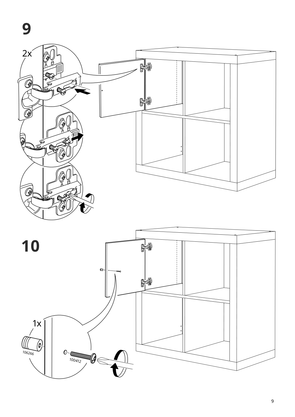 Assembly instructions for IKEA Kallax insert with door white | Page 9 - IKEA KALLAX shelf unit with doors 990.171.86