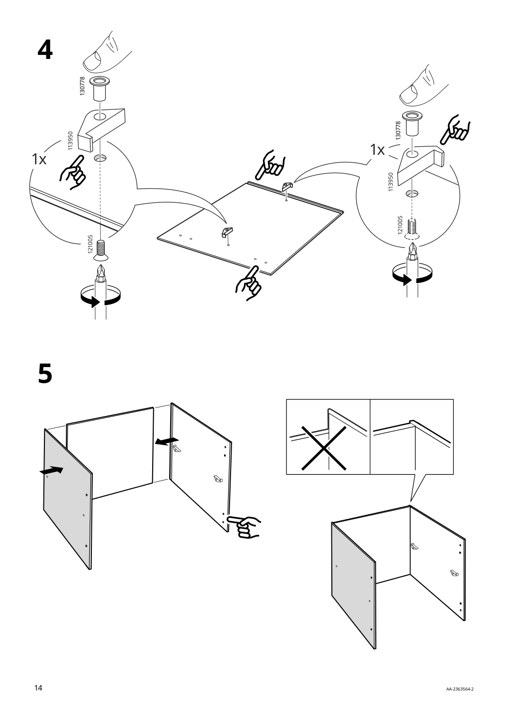 Assembly instructions for IKEA Kallax insert with glass door white | Page 14 - IKEA KALLAX shelf unit with 4 inserts 095.731.98