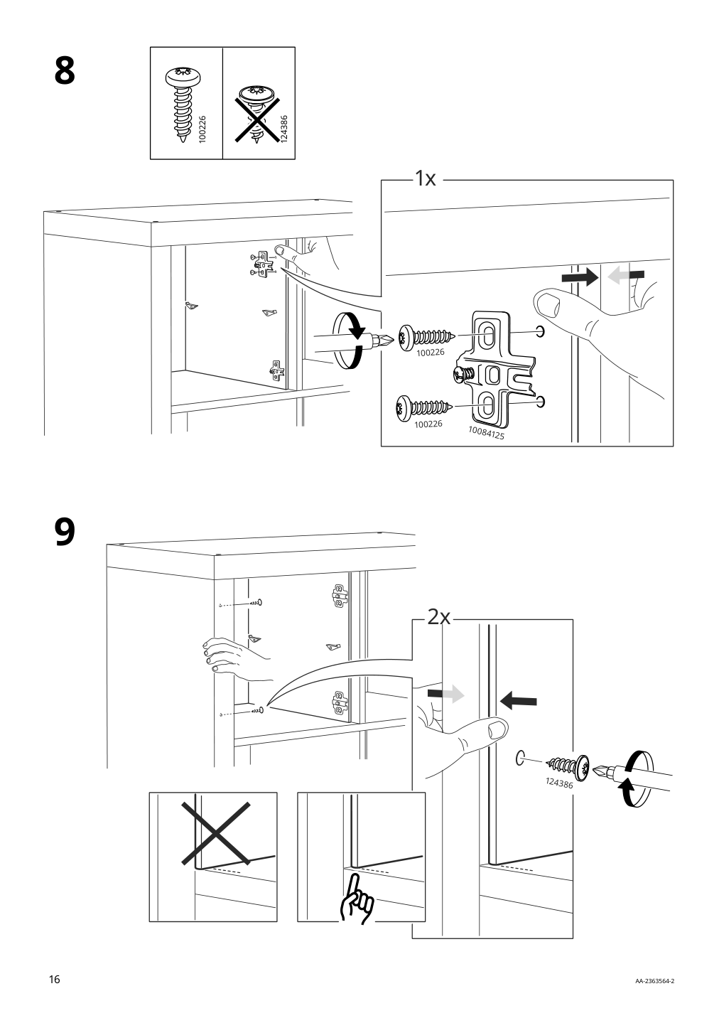 Assembly instructions for IKEA Kallax insert with glass door white | Page 16 - IKEA KALLAX shelf unit with 4 inserts 095.731.98