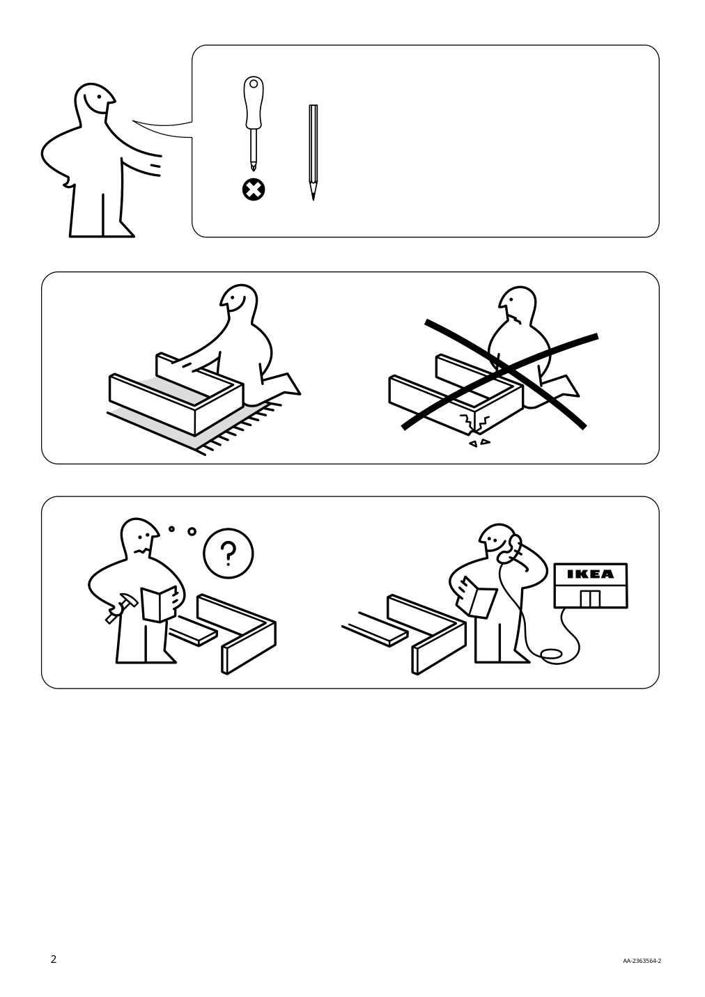 Assembly instructions for IKEA Kallax insert with glass door white | Page 2 - IKEA KALLAX shelf unit with 4 inserts 095.731.98