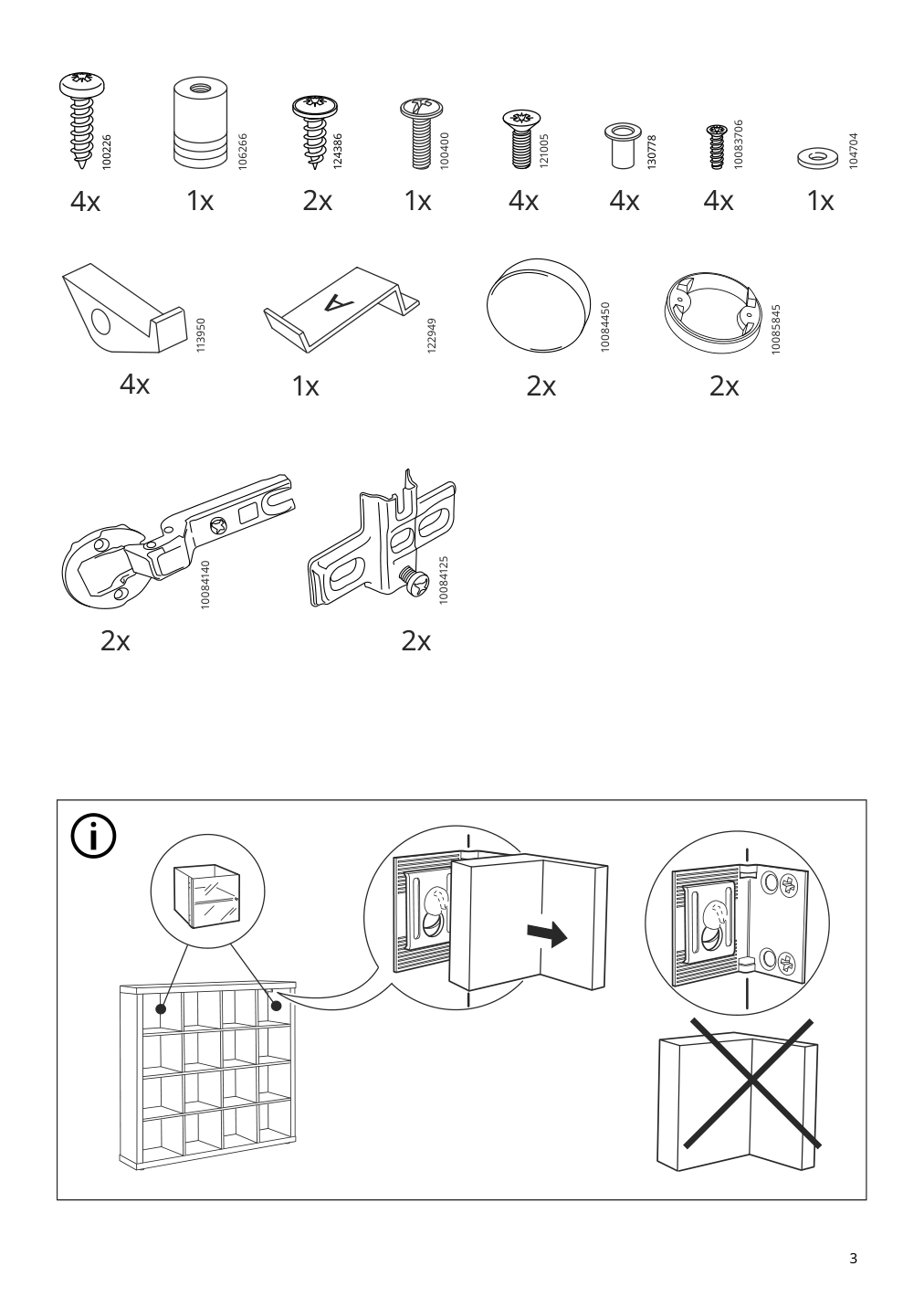 Assembly instructions for IKEA Kallax insert with glass door white | Page 3 - IKEA KALLAX shelf unit with 4 inserts 095.731.98