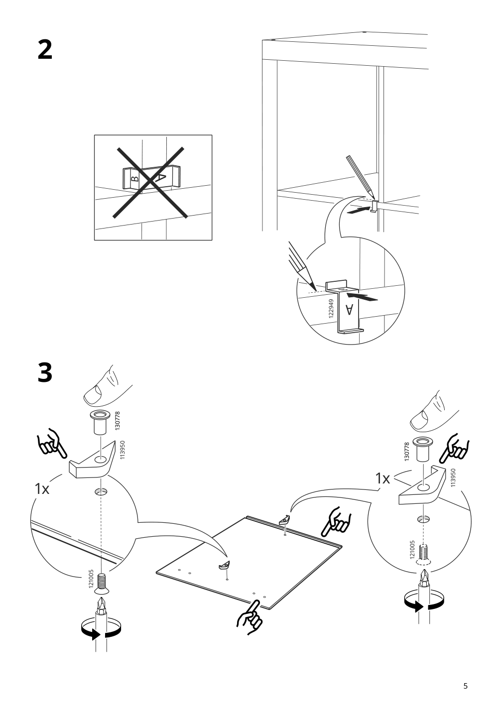 Assembly instructions for IKEA Kallax insert with glass door white | Page 5 - IKEA KALLAX shelf unit with 4 inserts 095.731.98