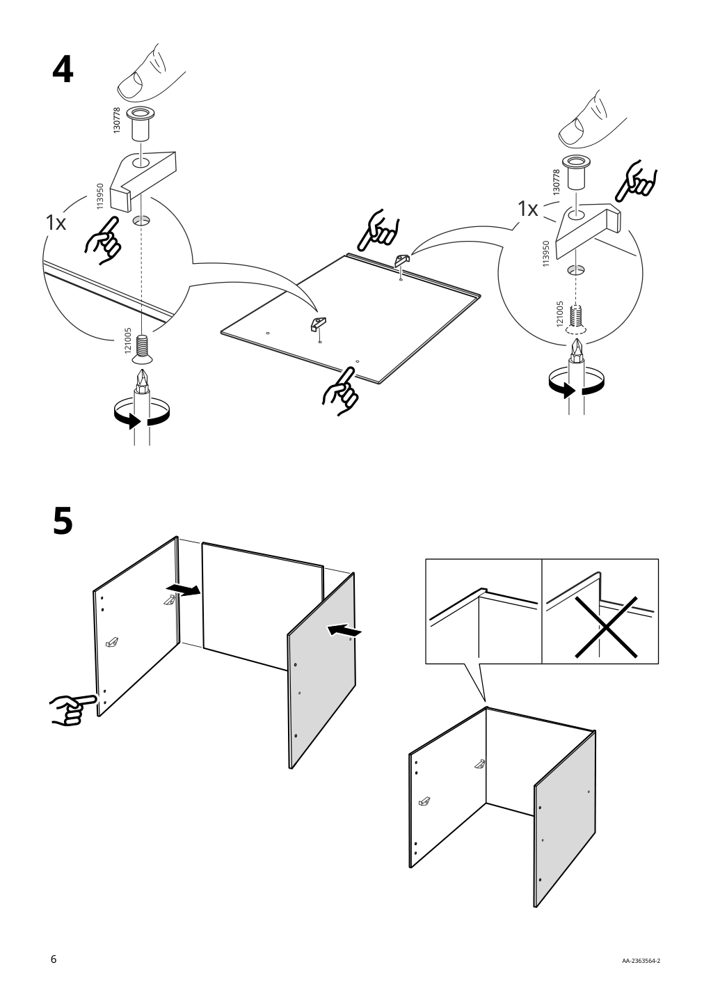 Assembly instructions for IKEA Kallax insert with glass door white | Page 6 - IKEA KALLAX shelf unit with 4 inserts 095.731.98