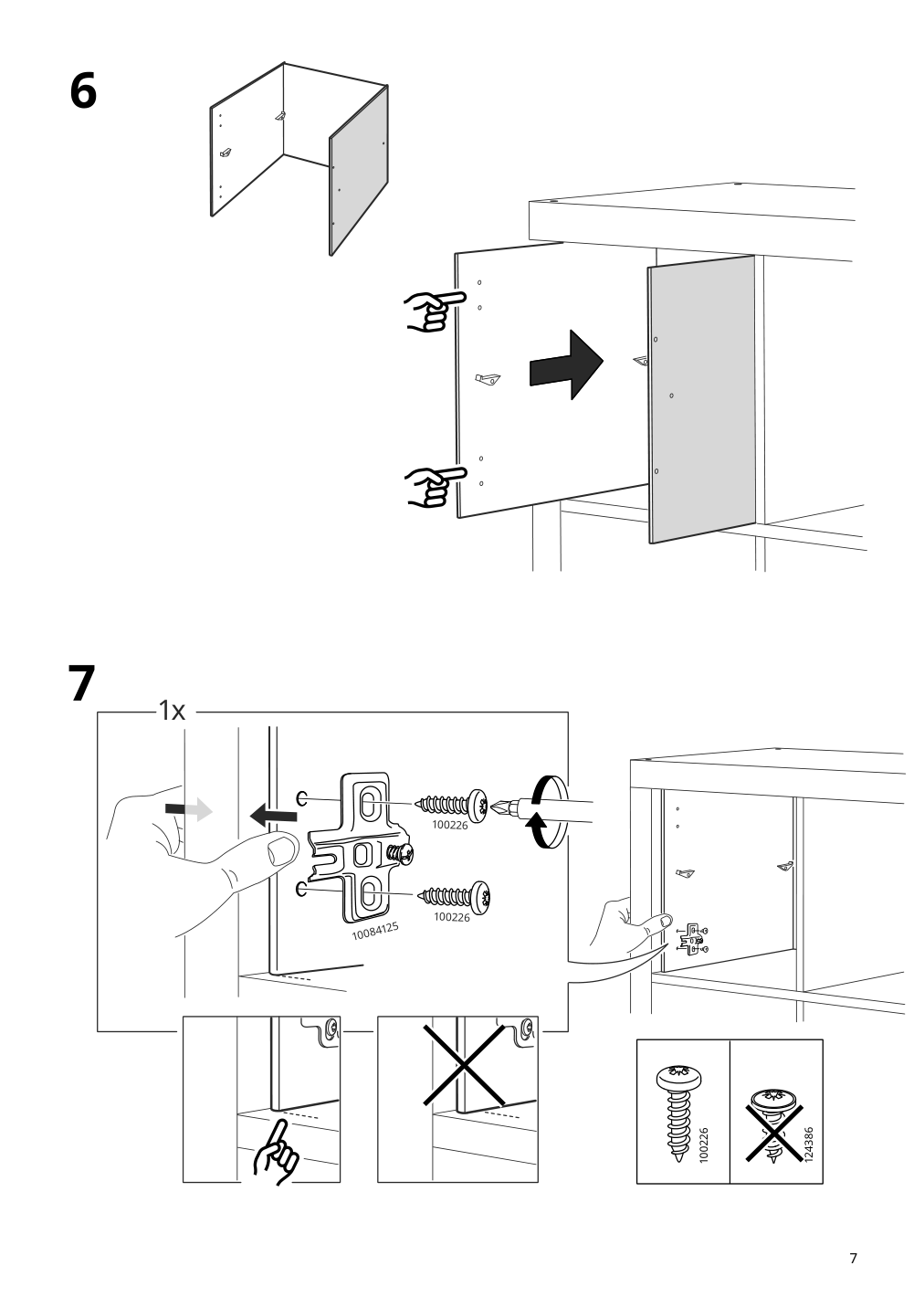 Assembly instructions for IKEA Kallax insert with glass door white | Page 7 - IKEA KALLAX shelf unit with 4 inserts 095.731.98