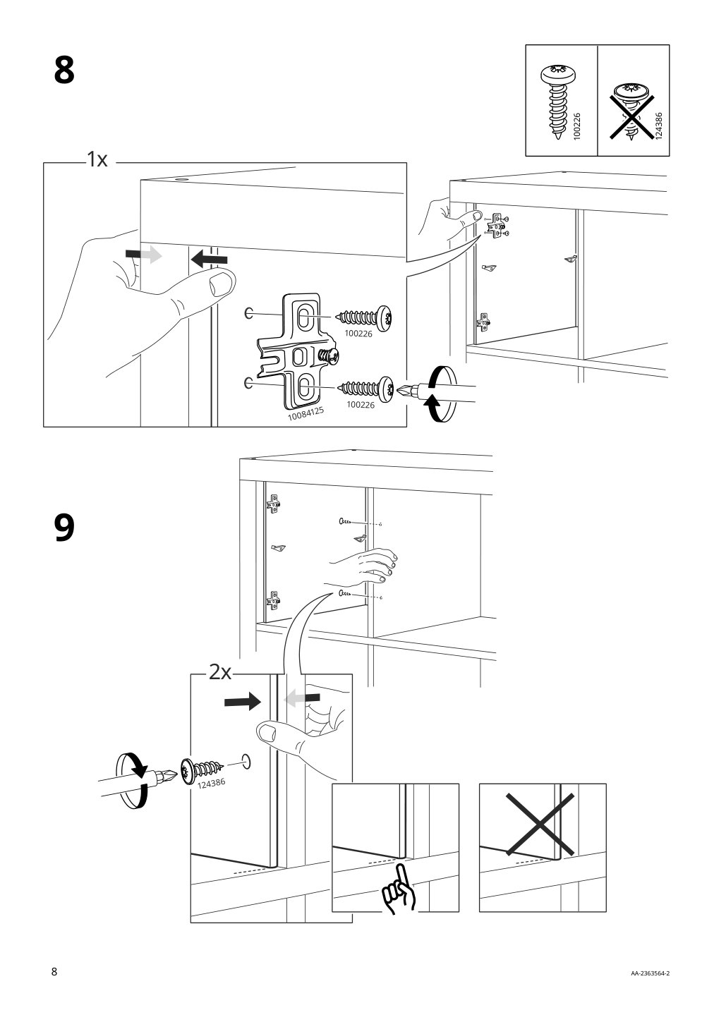 Assembly instructions for IKEA Kallax insert with glass door white | Page 8 - IKEA KALLAX shelf unit with 4 inserts 095.731.98