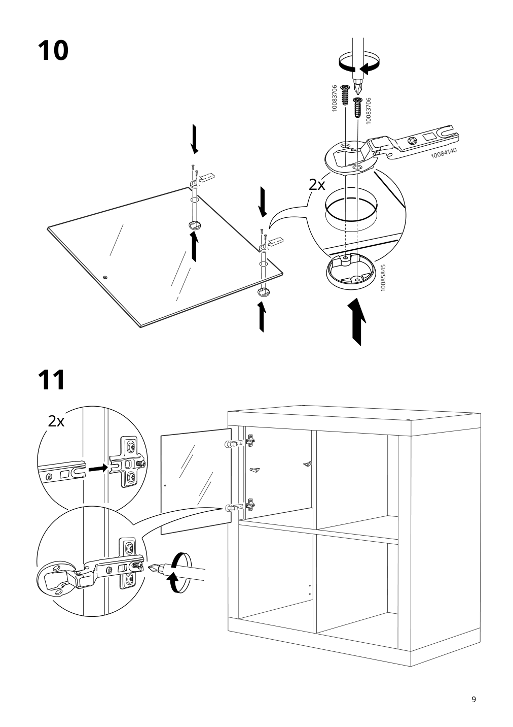 Assembly instructions for IKEA Kallax insert with glass door white | Page 9 - IKEA KALLAX shelf unit with 4 inserts 095.731.98