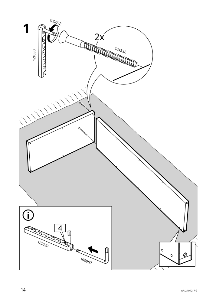 Assembly instructions for IKEA Kallax shelf unit dark green | Page 14 - IKEA KALLAX shelving unit with underframe 995.635.81