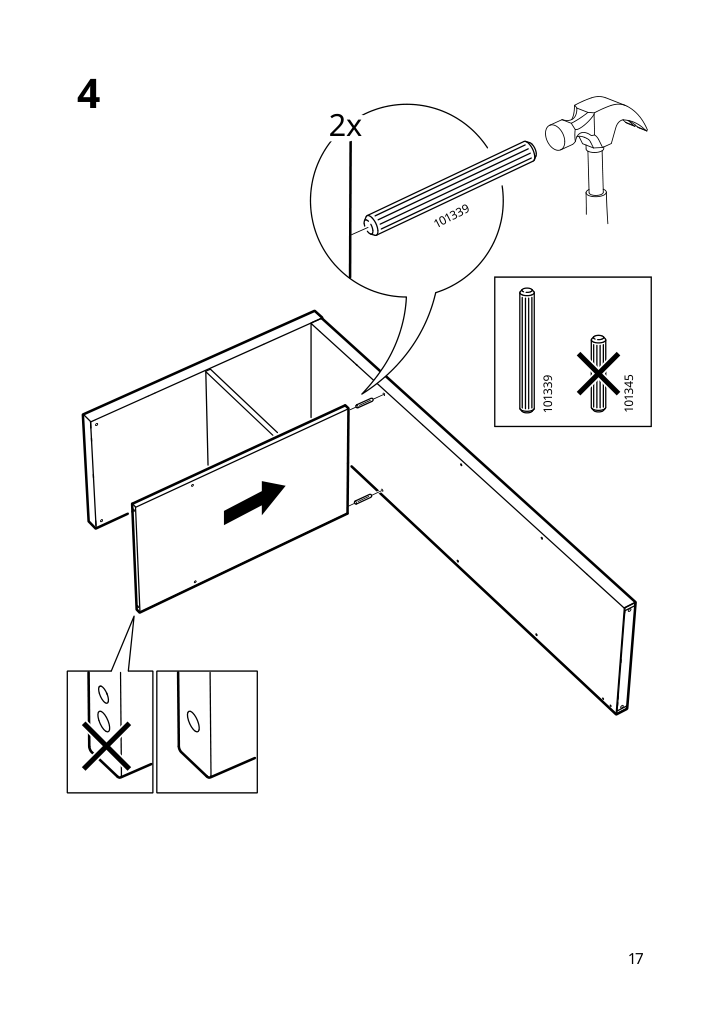 Assembly instructions for IKEA Kallax shelf unit dark green | Page 17 - IKEA KALLAX shelving unit with underframe 995.635.81