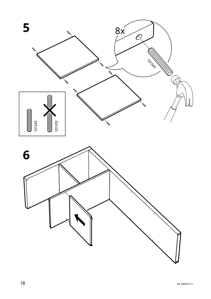 Assembly instructions for IKEA Kallax shelf unit dark green | Page 18 - IKEA KALLAX shelving unit with underframe 995.635.81