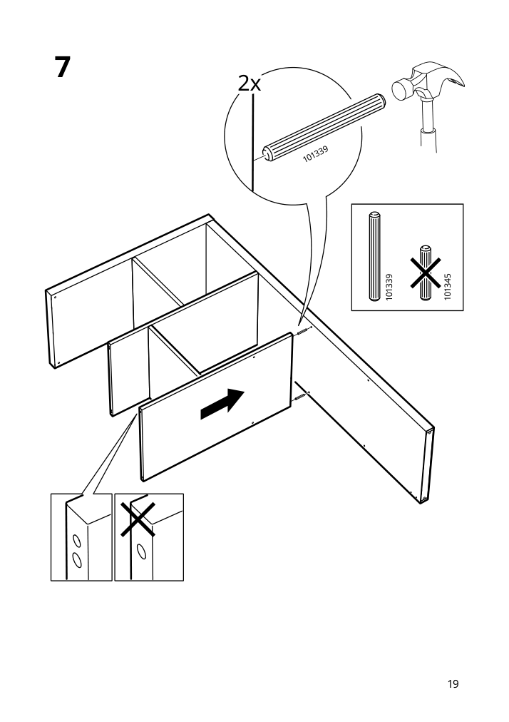 Assembly instructions for IKEA Kallax shelf unit dark green | Page 19 - IKEA KALLAX shelving unit with underframe 995.635.81