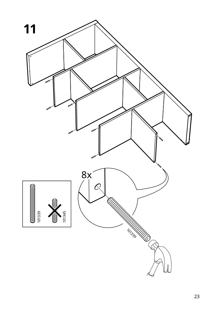 Assembly instructions for IKEA Kallax shelf unit dark green | Page 23 - IKEA KALLAX shelving unit with underframe 995.635.81