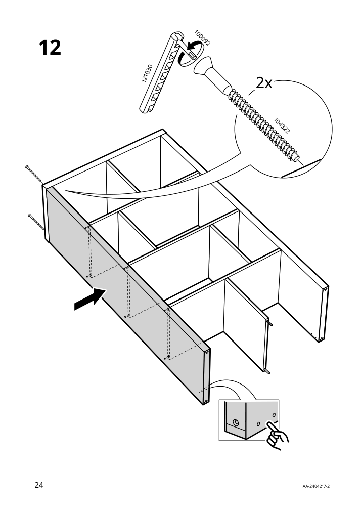 Assembly instructions for IKEA Kallax shelf unit dark green | Page 24 - IKEA KALLAX shelving unit with underframe 995.635.81