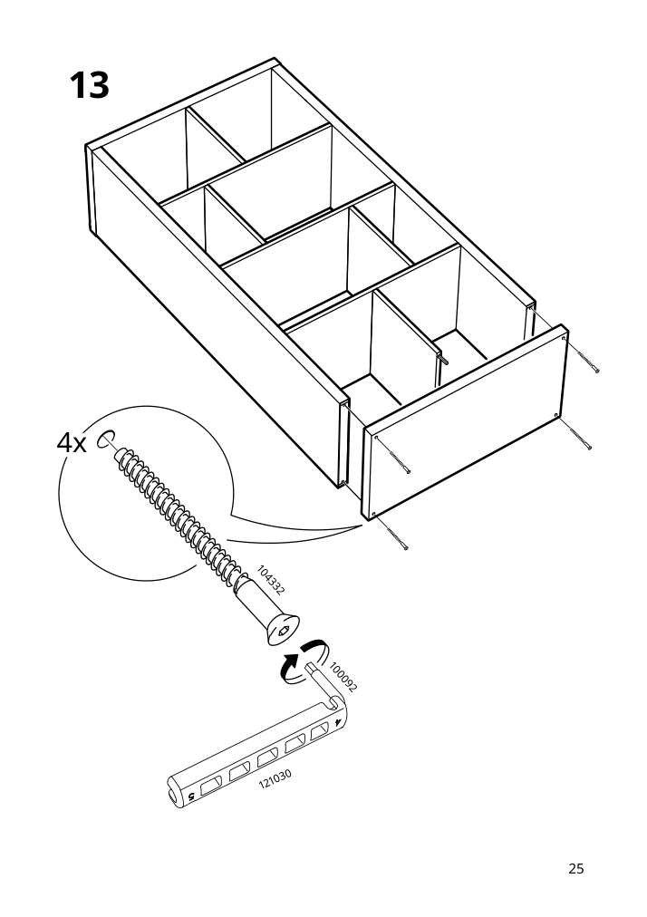 Assembly instructions for IKEA Kallax shelf unit dark green | Page 25 - IKEA KALLAX shelving unit with underframe 995.635.81