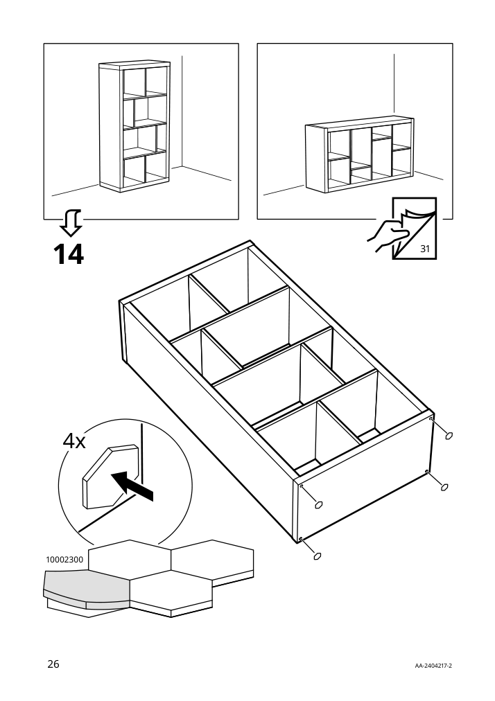 Assembly instructions for IKEA Kallax shelf unit dark green | Page 26 - IKEA KALLAX shelving unit with underframe 995.635.81