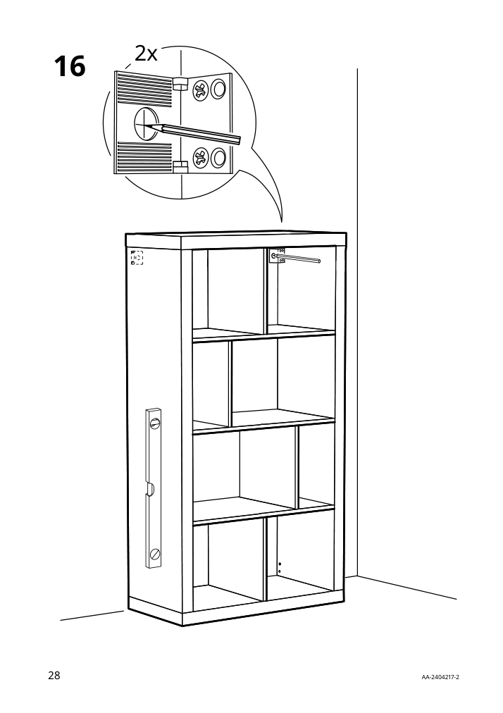 Assembly instructions for IKEA Kallax shelf unit dark green | Page 28 - IKEA KALLAX shelving unit with underframe 995.635.81