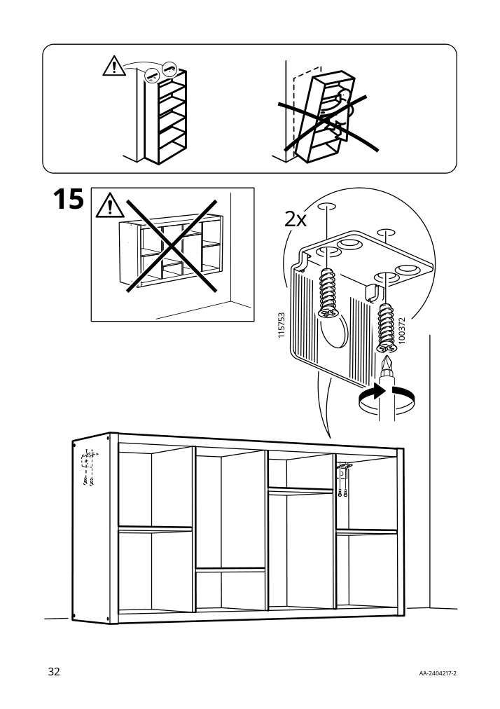 Assembly instructions for IKEA Kallax shelf unit dark green | Page 32 - IKEA KALLAX shelving unit with underframe 995.635.81