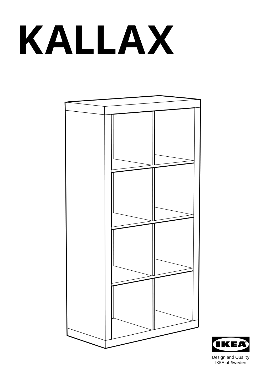 Assembly instructions for IKEA Kallax shelf unit high gloss white | Page 1 - IKEA KALLAX shelf unit with 4 inserts 892.783.01