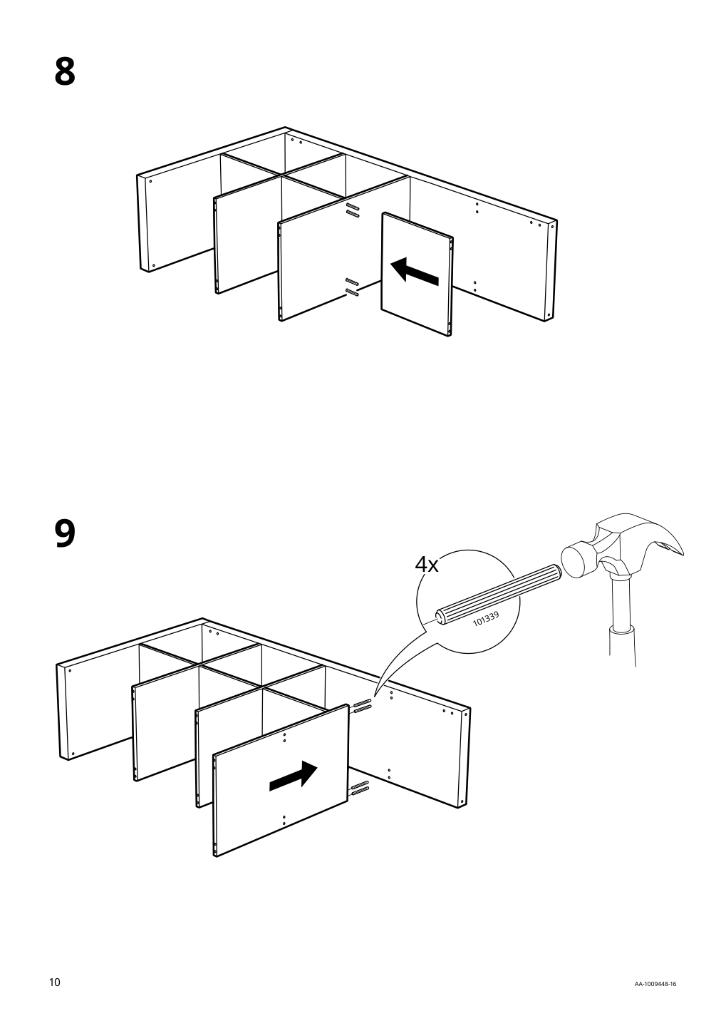 Assembly instructions for IKEA Kallax shelf unit black brown | Page 10 - IKEA KALLAX shelf unit with 4 inserts 292.783.04