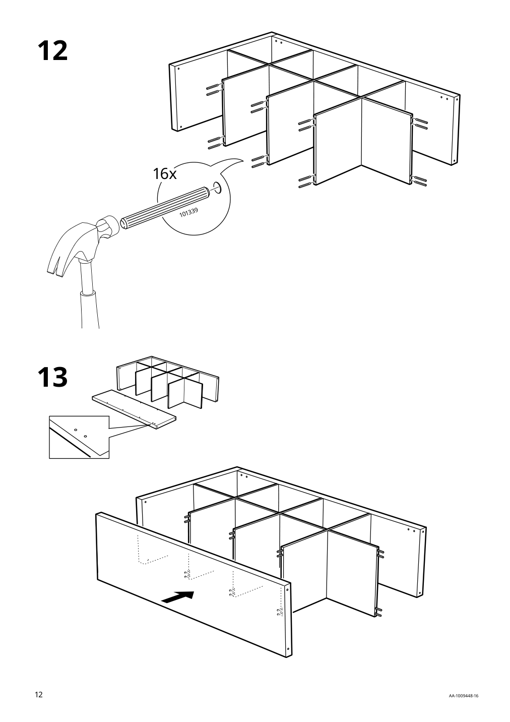 Assembly instructions for IKEA Kallax shelf unit black brown | Page 12 - IKEA KALLAX shelf unit with 4 inserts 292.783.04