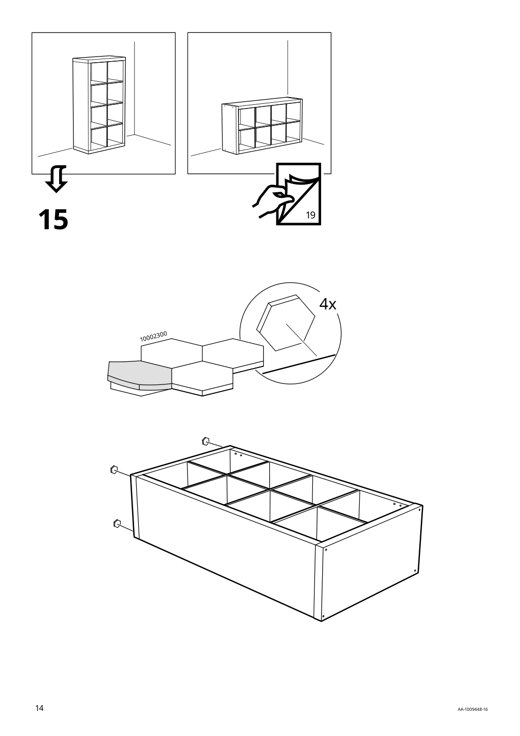 Assembly instructions for IKEA Kallax shelf unit gray wood effect | Page 14 - IKEA KALLAX shelf unit 403.469.24