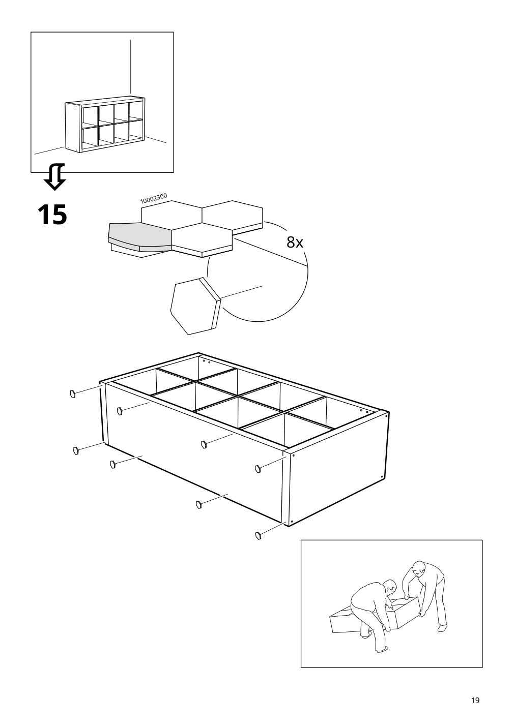 Assembly instructions for IKEA Kallax shelf unit white stained oak effect | Page 19 - IKEA KALLAX / LACK TV storage combination 295.521.71