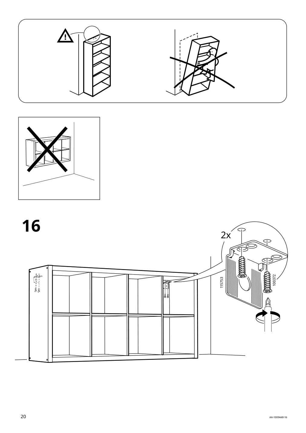 Assembly instructions for IKEA Kallax shelf unit black brown | Page 20 - IKEA KALLAX shelf unit with 4 inserts 292.783.04