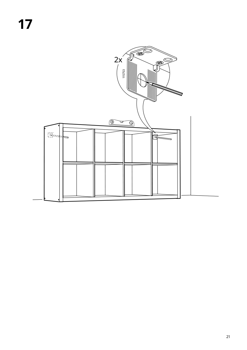 Assembly instructions for IKEA Kallax shelf unit white stained oak effect | Page 21 - IKEA KALLAX / LACK storage combination with shelf 393.987.30