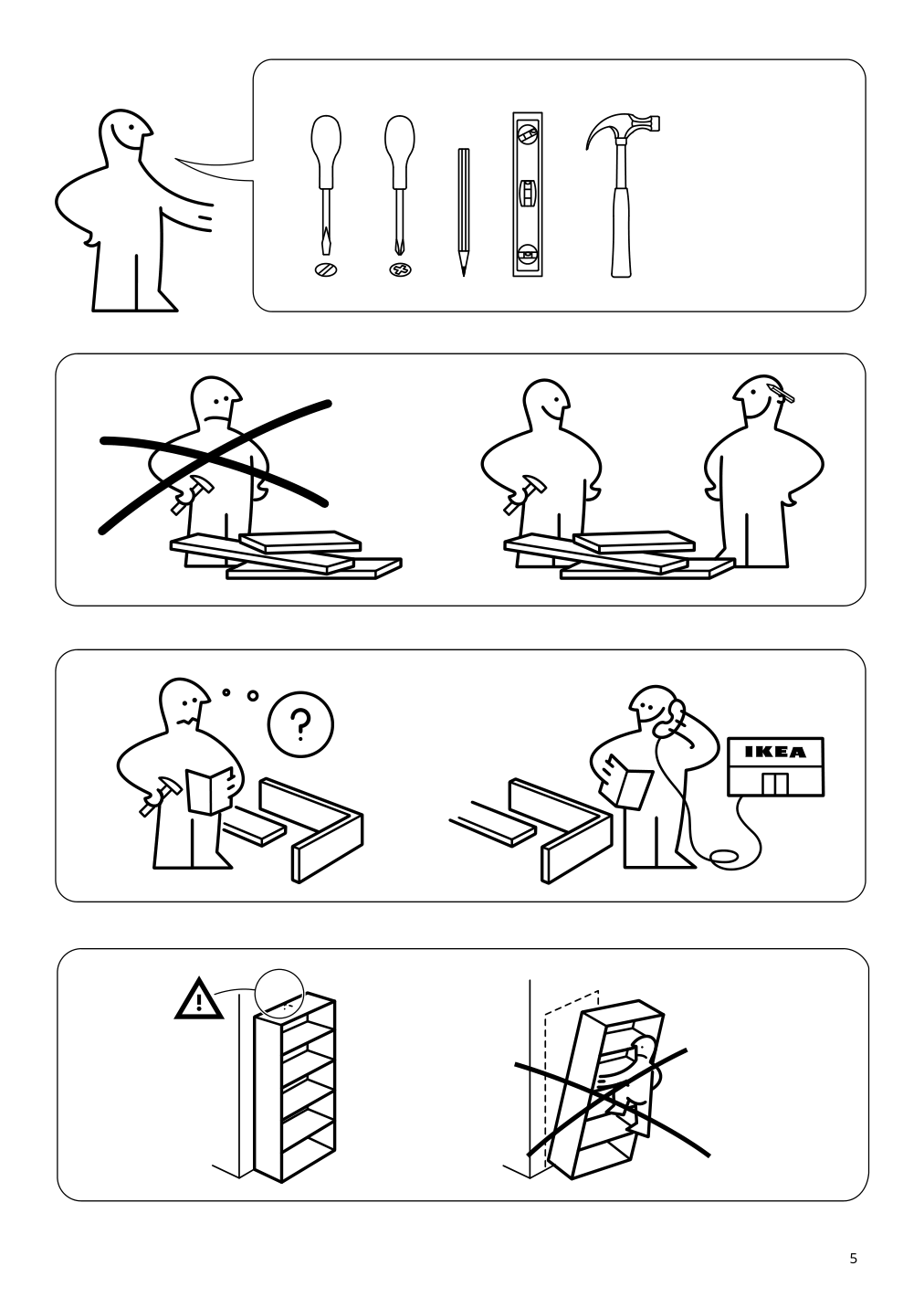 Assembly instructions for IKEA Kallax shelf unit black brown | Page 5 - IKEA KALLAX / LACK storage combination with shelf 593.987.29