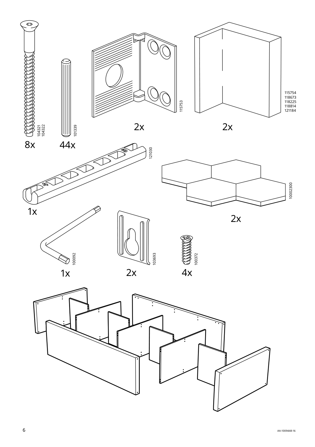 Assembly instructions for IKEA Kallax shelf unit black brown | Page 6 - IKEA ALEX/LÅNGFJÄLL / KALLAX desk and storage combination 094.367.57